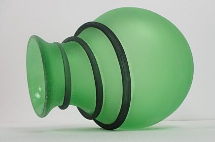 Vintage Venice  Art Glass Italian Murano Vase Green  Linea Padovan Signed Stunning