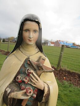 Vintage Statue  Plaster Chalkware St Therese of Liseaux Sancta Teresa 19.68"