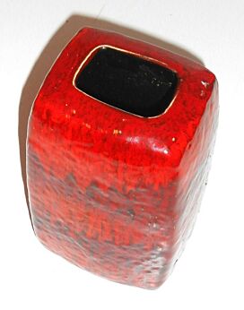 Vintage 60s 70s Mid Century Design Red RUSCHA West Germany Fat Lava vase