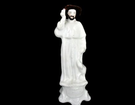 Statue Saint Roch Rocchus Rocco Vieux Paris Porcelain Patron of Dogs Bachelors HTF Collector