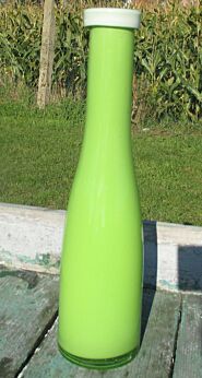 Italian Cased Opaline Green Art Glass Vase Bottle era Murano