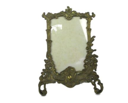 Vintage Standing Brass picture Photo frame Ornate Rococo