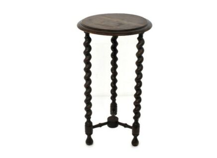 Barley Twist Wood Side Occasional Coffee Table Pedestal Plant Stand Barn Country Farmhouse style