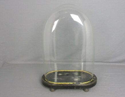 Antique Victorian Oval Hand Blown Glass Globe Dome Doll Clock 16.14" 11.14"