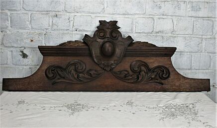 Antique Carved Wood Pediment Ornate Overdoor Architectural Beautiful