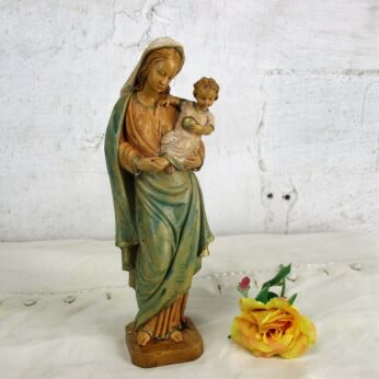 Virgin Mary Our Lady Madonna Italian Resin Statue Infant Child Malsiner 9.84"