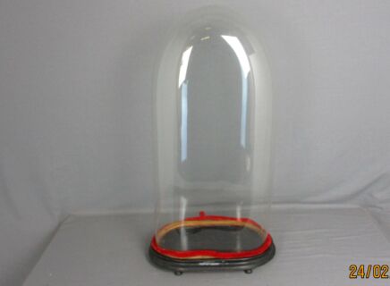 Antique Victorian Oval Hand Blown Glass Globe Dome Doll Clock 24.8"