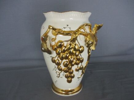 Vintage Capodimonte Porcelain Vase White Gold Signed Limited Edition