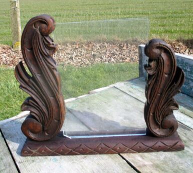 Vintage Hand Carved Ornate Wooden Picture Frame Glass
