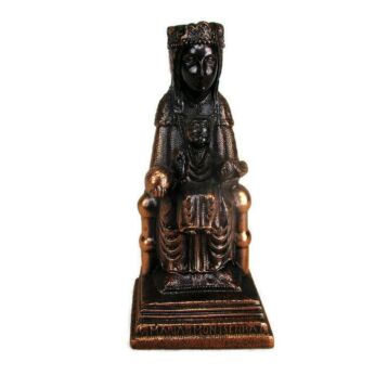 Mini Our Lady Of Montserrat Black Madonna Virgin La Moreneta Spelter Statue 4"