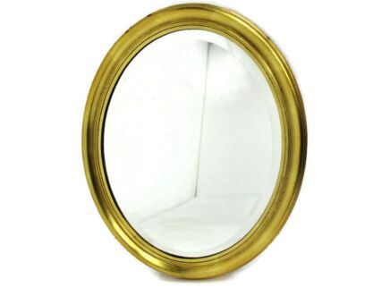 Vintage Oval Mirror Hollywood Regency Style Ornate Beveled Glass Vanity hallway Furniture Lovely Gold Gilded