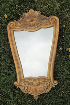 Vintage Mirror Hollywood Regency Style Ornate Wood Vanity Dresser Lovely
