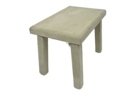 Vintage Stool Ottoman Footstool Milking Stool Barn Farmhouse Style Wood Funky Grey Gray