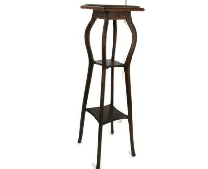 Art Nouveau Pedestal Table Plant Flower Stand Side Table 3 Tier Art Deco  Gorgeous Hand Carved Marble Top