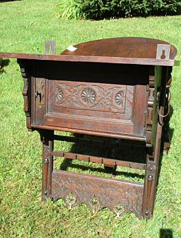Antique Carved Massive Oak Medicine Kitchen Bathroom Cabinet Coat Rack WOW