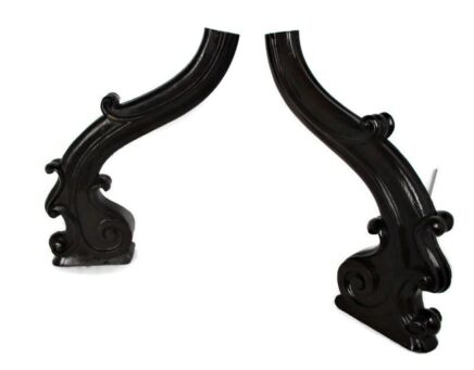 Couple Corbels Finials Hand Carved Wood Pediment Over Door Architectural Standing HTF