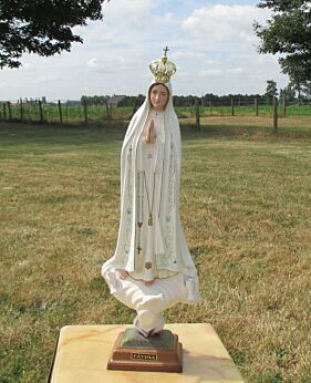 Large Vintage Our Lady O.L.Fatima Statuette Portugal Authentic 20.08"