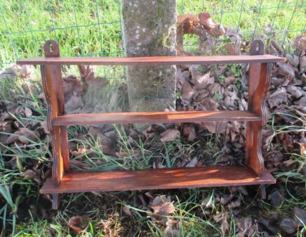 Vintage Massive Wooden kitchen Spice Rack Shelve 3 Boards Rustic Authentic