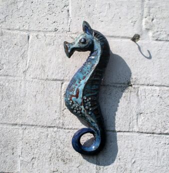CeramCeramic Seahorse Hippocampe Mid Century Modern era Tieberghien Perignem