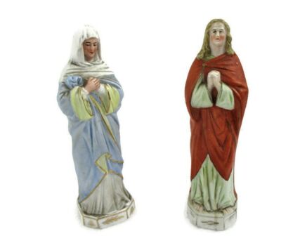 Saint John the Apostle Saint Mary Magdalene Figurines Statues Small Porcelain