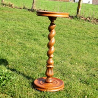 Beautiful Barley Twist Pedestal Table Plant Stand Side Table Carved Wood 24.80"