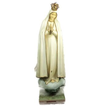 XL Statue Our Lady Fatima Portugal Polyester Plaster Church Chapel Crown 47.63"