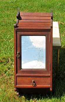 Vintage French Medicine Kitchen Wall Cabinet Apothecary mirror Special