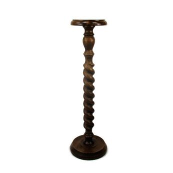 Hand Carved Wooden Barley Twist Pedestal Display Side Table Plant Stand 37.20"