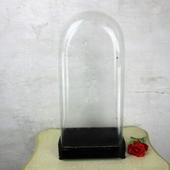 L Antique Victorian Rectangular Square Hand Blown Glass Globe Dome HTF 22.63"