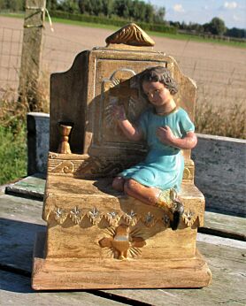 Retro Statuette Sweet little boy Altar Figurine Communion Gorgeous Marked