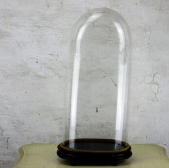 Antique Victorian Oval Hand Blown Glass Globe Dome Doll Clock 20.86" H 9.84"W