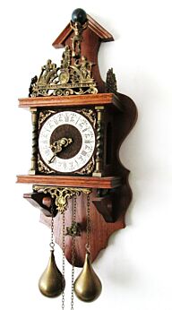 Figural Antique Vintage Zaanse Dutch Wall Clock Zaandam Atlas Wuba Music XL