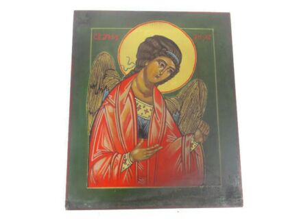 Vintage Wooden Icon Magnificat Hand Painted  On wood  Archangel Gabriel