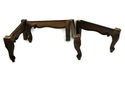 set of 4 Antique Hand Carved Wood Reclaimed Legs from Table Corbels Architectural Finial Salvaged