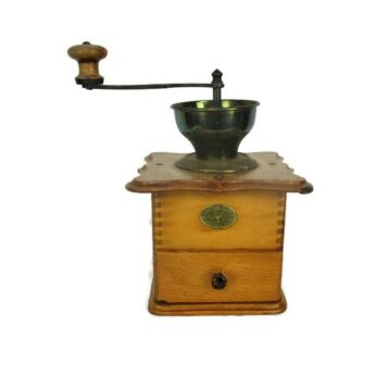 Antique German Coffee Grinder Mill Wood R.D. Dienes Geschmiedes werk