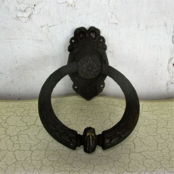 Door Knocker Brass Bronze Ring Architectural Reclaimed Antique Vintage 7.08"