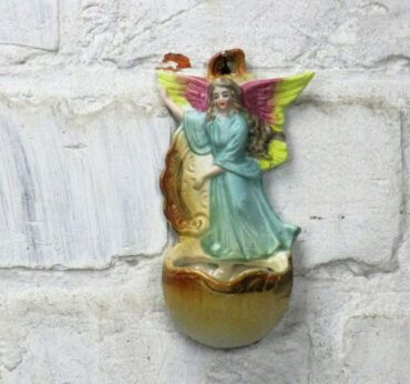 Porcelain Holy Water Font Beautiful Angel Germany Wall Hanging