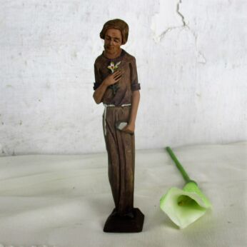 MIni Statue Figurine Resin Saint Joseph Infant Jesus Protector of House Sweet