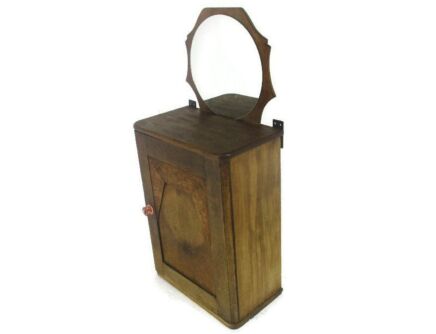 Apothecary Bathroom Medicine Kitchen Cabinet Art deco Hand carved Wood Gorgeous