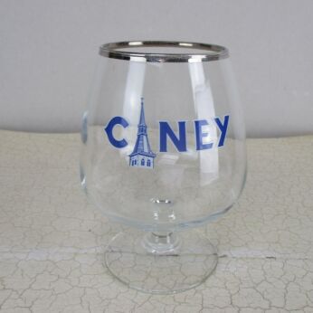 Ciney Belgian Beer Silver Rimmed .25l Stemmed Chalice Glass Allen-Maes Brewery