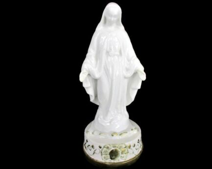 Antique Porcelain Statue Virgin Our Lady Mary madonna Open Arms Gorgeous 7.87"