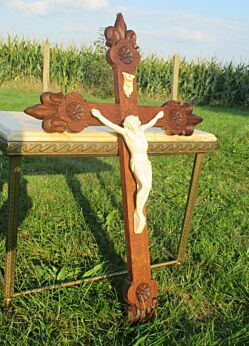 Vintage Lovely Large Carved Wood Hanging Crucifix Cross Jesus Christ 27.56"