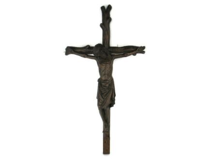 Exceptional Hand Carved wood Hanging Crucifix  Art Sculpture Wooden Corpus Antique XXL 47.63" Church Chapel Cross