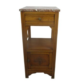 Antique French Art Deco Marble top Side Cabinet Lamp End Table Nightstand