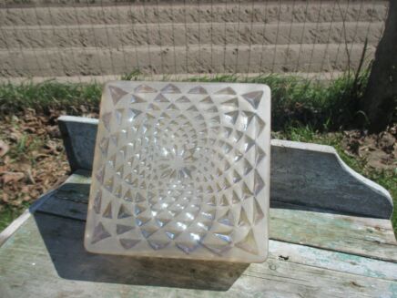 Vintage Amber Glass Square Sconce Lamp Shade Star era Limburg Helena Tynell