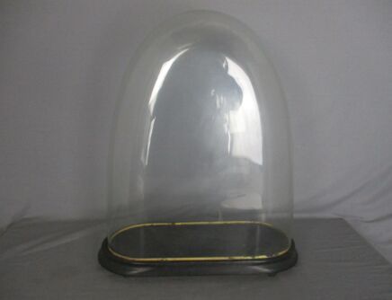 Antique Victorian Oval Hand Blown Glass Globe Dome Doll Clock 20.47"H 17"W!!!