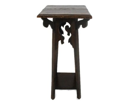 Small Art Nouveau Deco Pedestal Table Plant Flower Stand Side Table Two Tier Barn Country style 25.59"