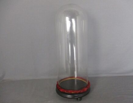 antique Round Hand Blown Glass Dome Globe Steampunk Display 17.12" D 6.45"