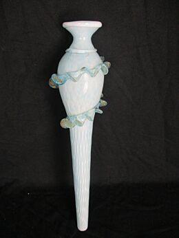 Venetian Murano Chandelier Part Azzurro Blue Middle Spindle Part Glass Reclaimed