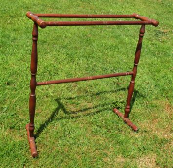 Vintage Free Standing Quilt Towel Blanket Comforter Rack Wood